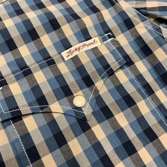 Lucky Brand Plaid Western Short Sleeve Button Up - Picture 4 of 7